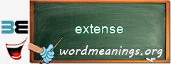WordMeaning blackboard for extense